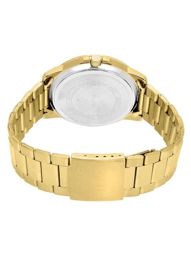 كاسيو Analog Men’s Watch MTP‑VT01G‑9EVUDF, 45 mm Gold Dial, Gold Stainless Steel Case & Band, Water‑Resistant - Image 2